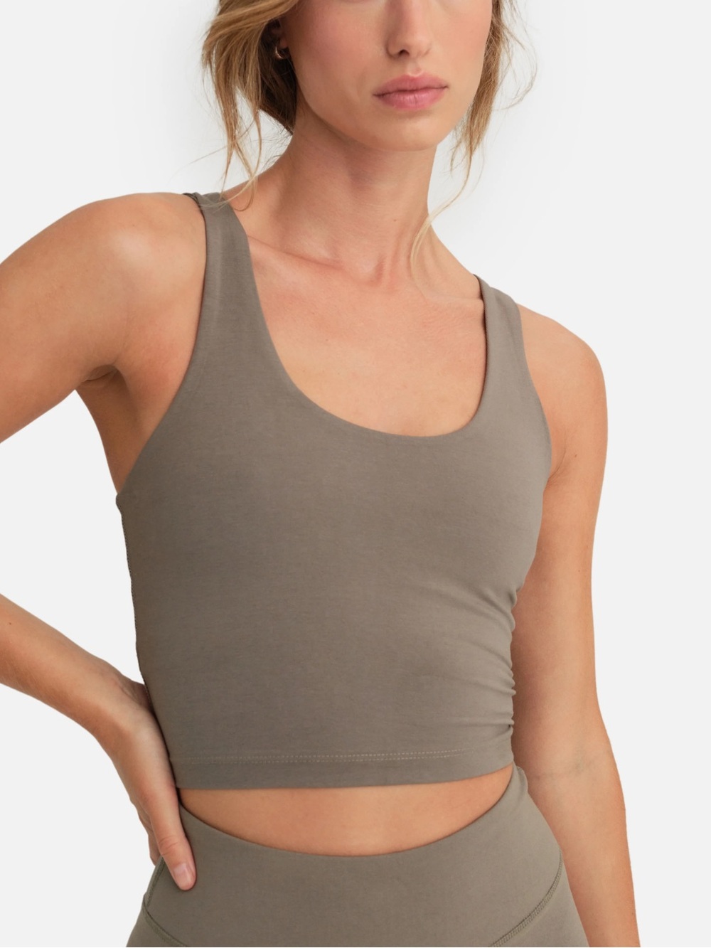 Mate the label organic stretch racer tank pebble